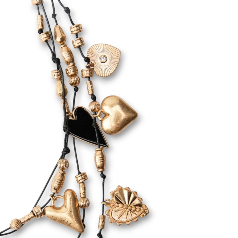 ZARA Multi Charm Heart Necklace - Picture 7 of 17
